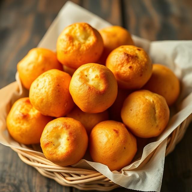 Pães de queijo dourados